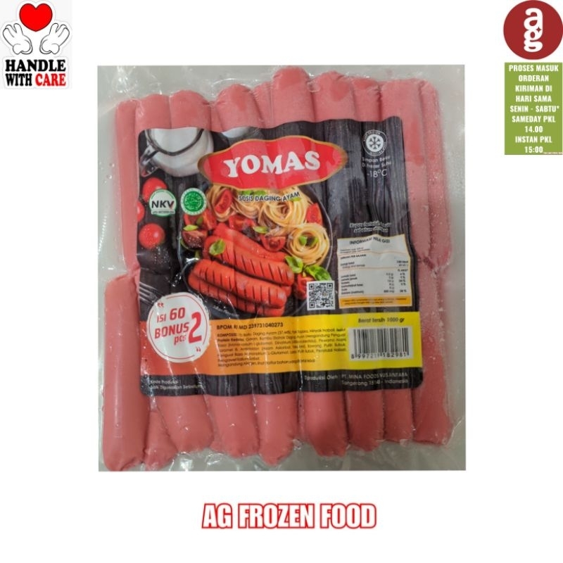

Yomas Sosis Ayam Merah 1 kg isi 60+2 pcs