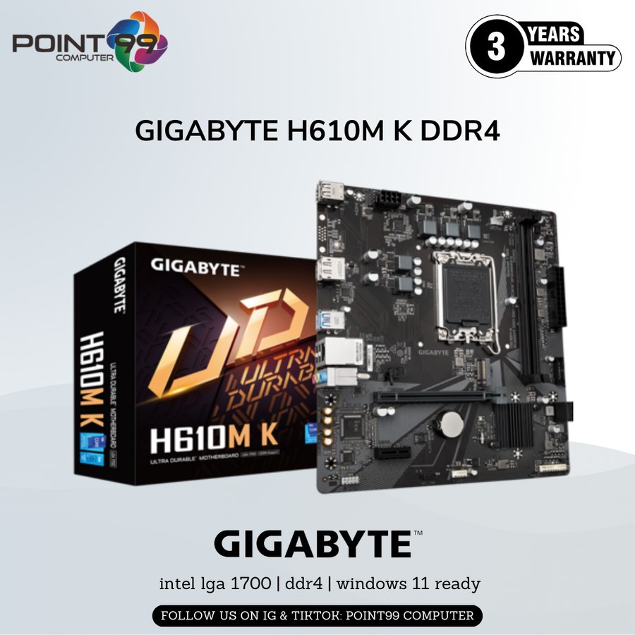 Motherboard Gigabyte h610m k ddr4 (intel lga 1700, gen12)