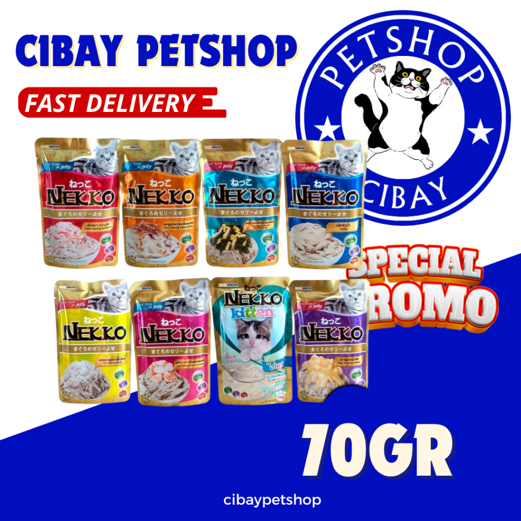 NEKKO POUCH cat food 70GR makanan basah kucing NEKKO