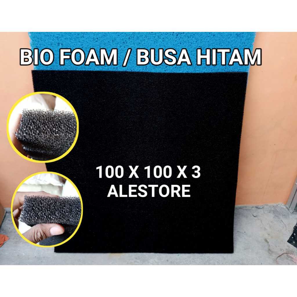 BIOFIL Bio Foam filter Busa Hitam 100x100 Filter aquarium dan kolam koi media filter spon