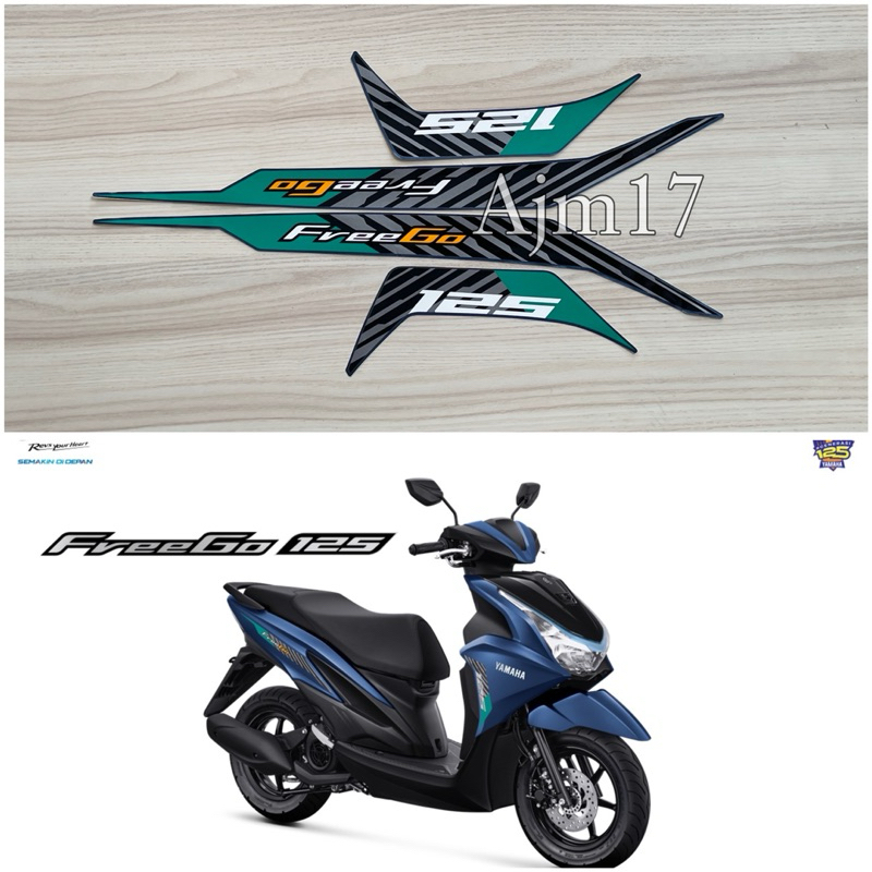 STIKER STRIPING MOTOR FREEGO FREE GO 2024 BIRU HIJAU