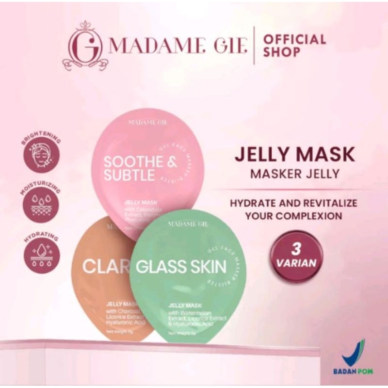 Masker/Madame Gie Jelly Mask 1 pcs/Masker Jelly Madame Gie