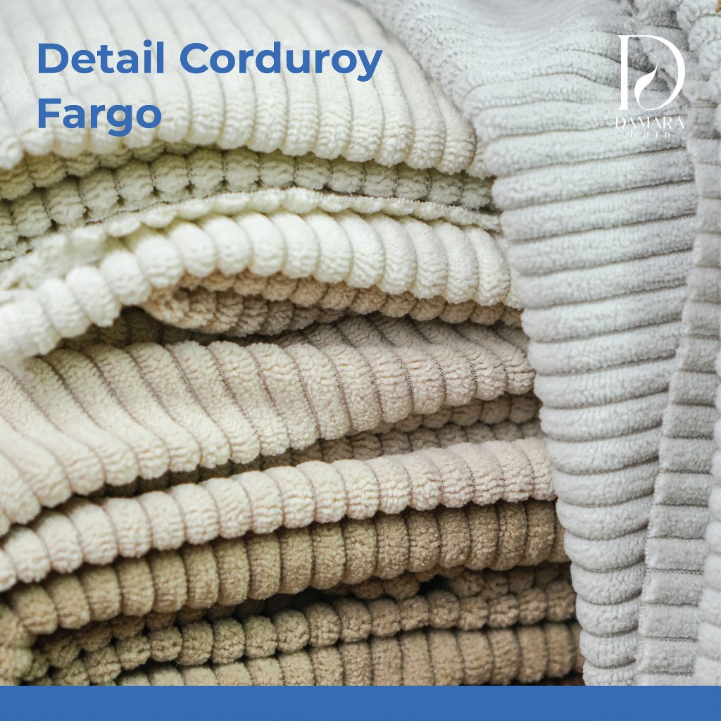 Kain Poly Salur Besar Corduroy Fargo Timbul