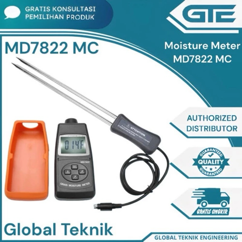 Moisture Meter MD7822 MC Tester Gandum Beras Jagung Kadar Air MD-7822