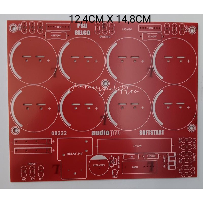 PCB PSU 8 ELCO + SOFTSTART
