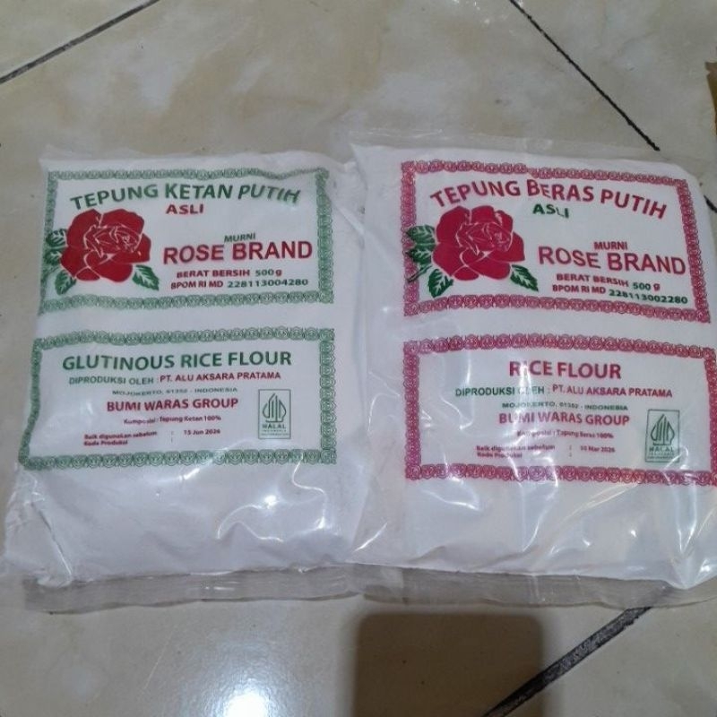 

Tepung ketan dan tepung beras rosebrand 500g