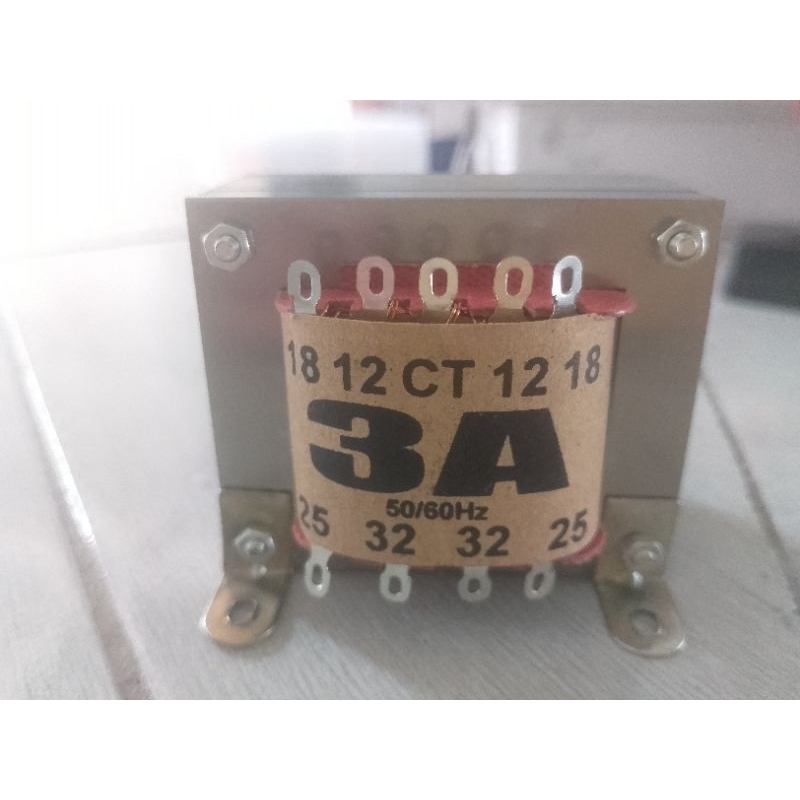 Trafo 3 ampere 12,18,25,32 v ct extra 6,9,12v