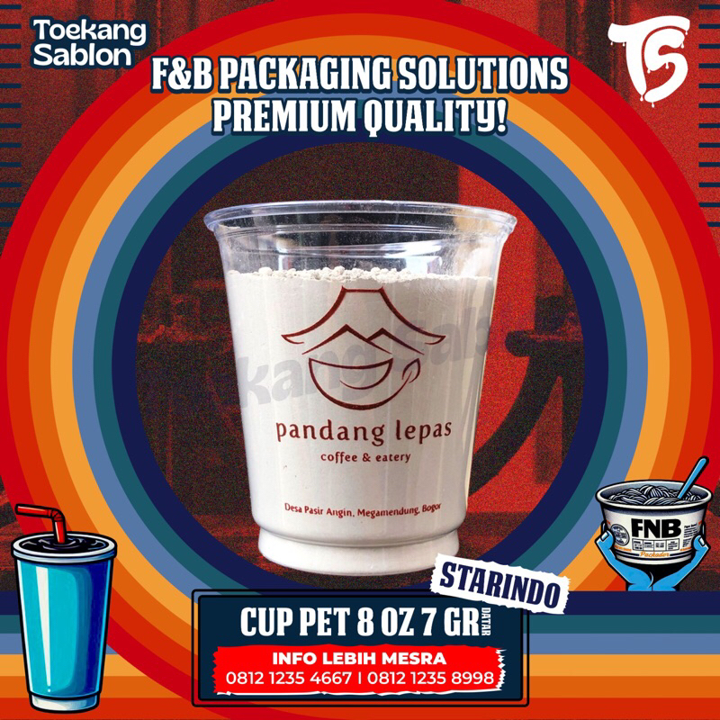 Sablon Cup PET 8oz Starindo