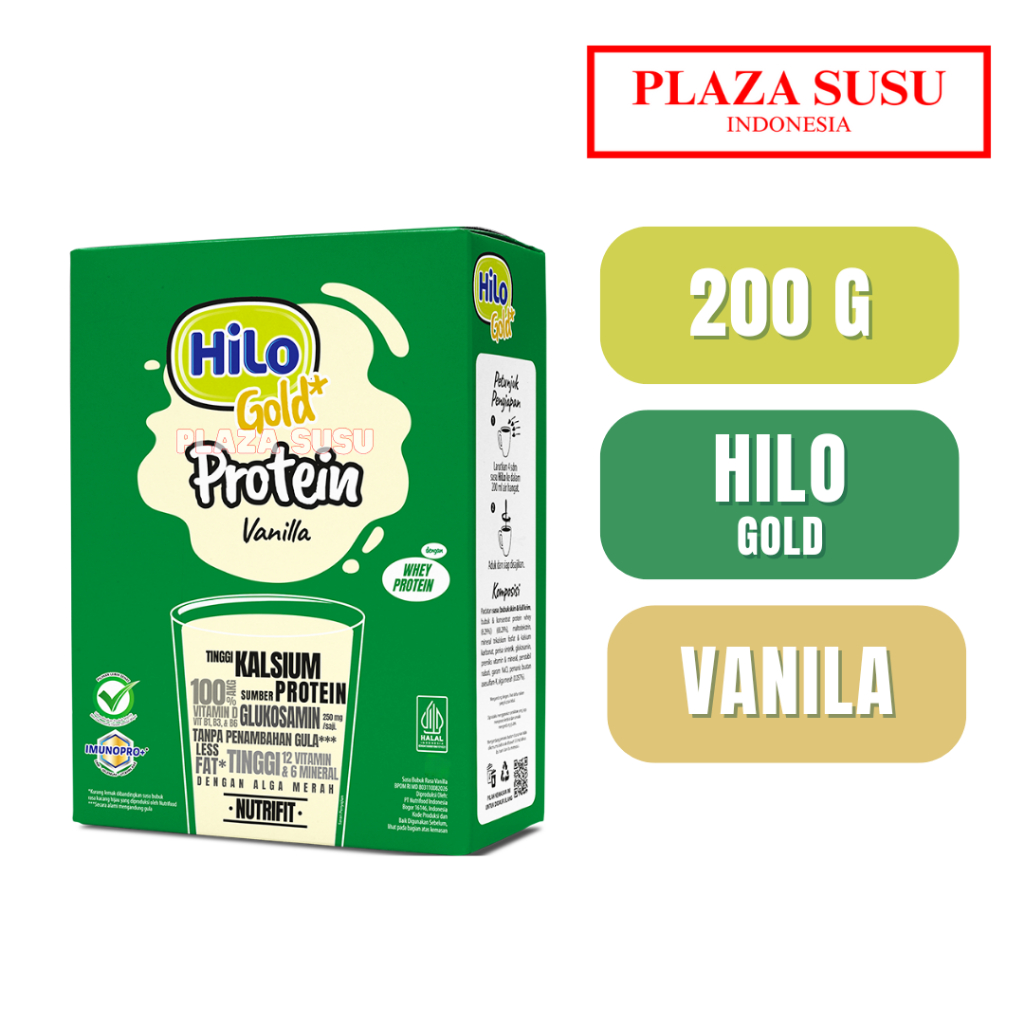 

HILO GOLD VANILLA 200 G SUSU NUTRISI LANSIA TINGGI KALSIUM VANILA