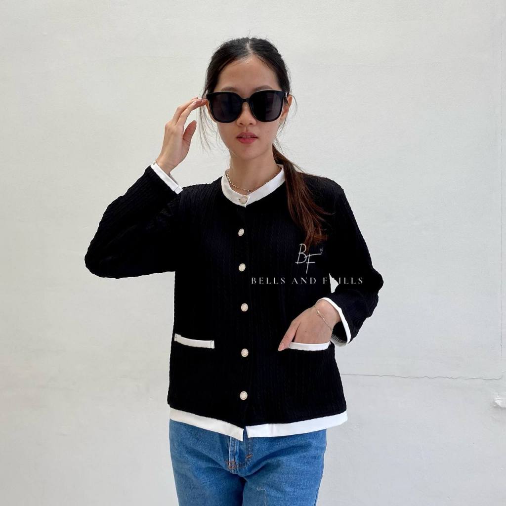 WILY Knit Blazer Korea / Cardigan Knit / Top Knit Lengan Panjang Hijab Busui / Atasan Outer Kerja Wa