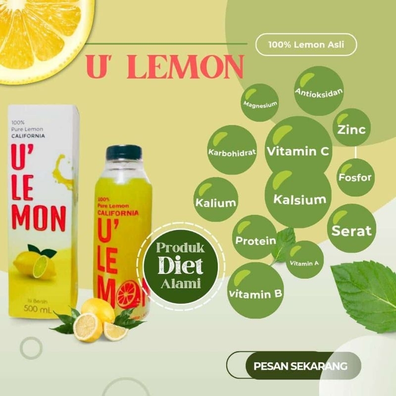 

sari lemon U Lemon 500 ml 100% pure lemon california