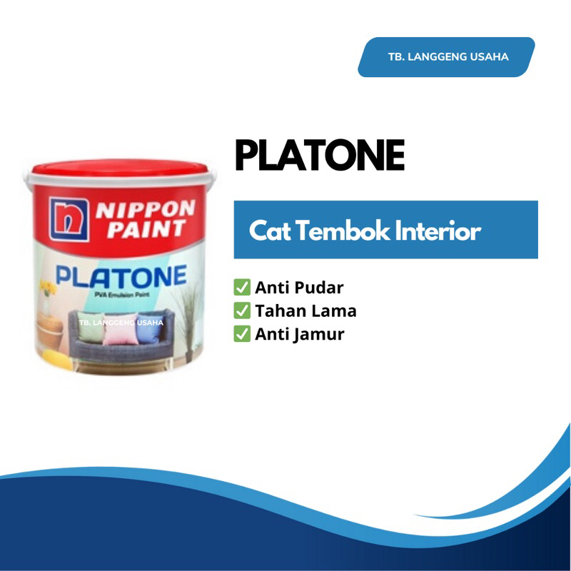 PLATONE VPA 4.5kg NIPPON PAINT Cat Tembok Dinding Interior Eskterior Anti Jamur Lembab Waterproof Ai