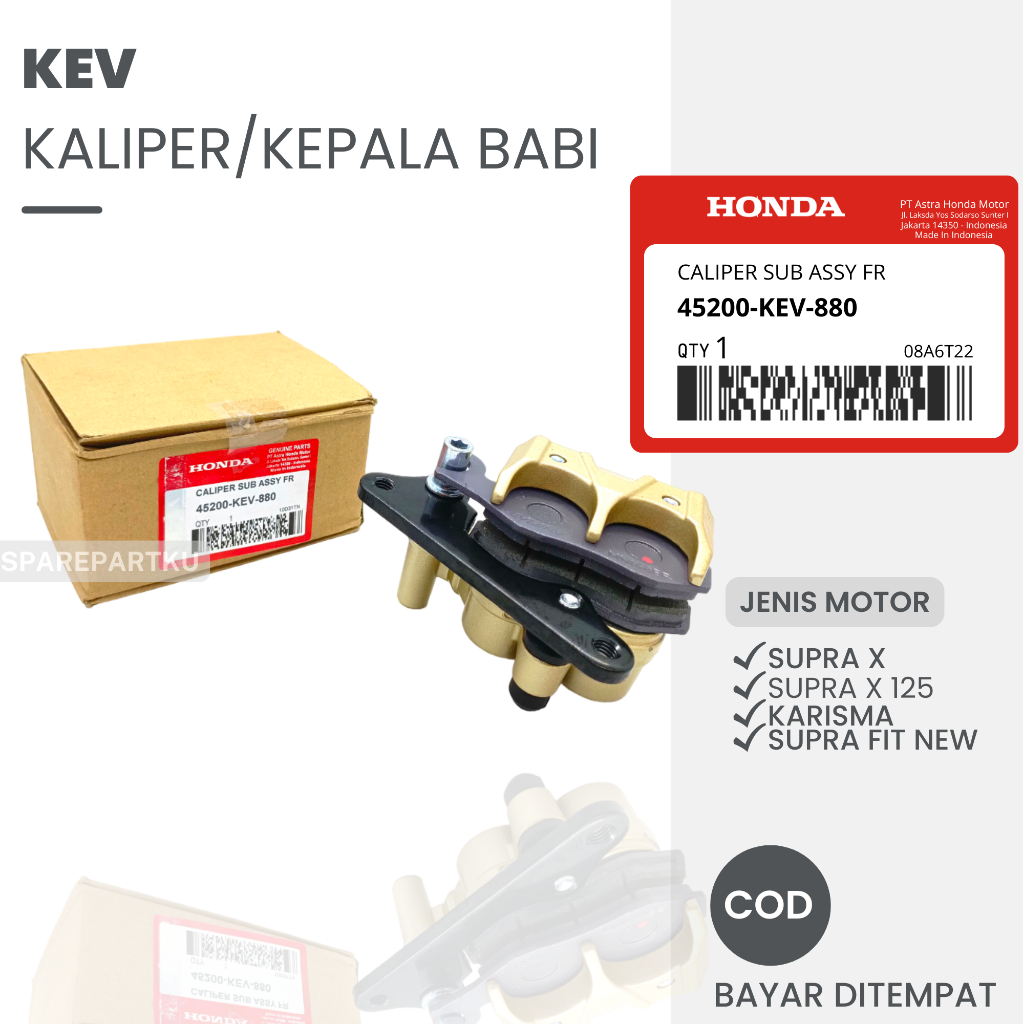 KEV KALIPER DEPAN/KEPALA BABI SUPRA X, SUPRA X 125, KARISMA, SUPRA FIT NEW/ CALIPER/ PALA BABI/  KEV