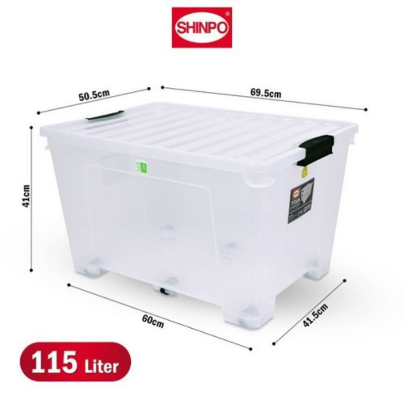 SHINPO container box transparan cb 115 Liter/Shinpo 103 Titan Container box 115 Cb 115 Liter