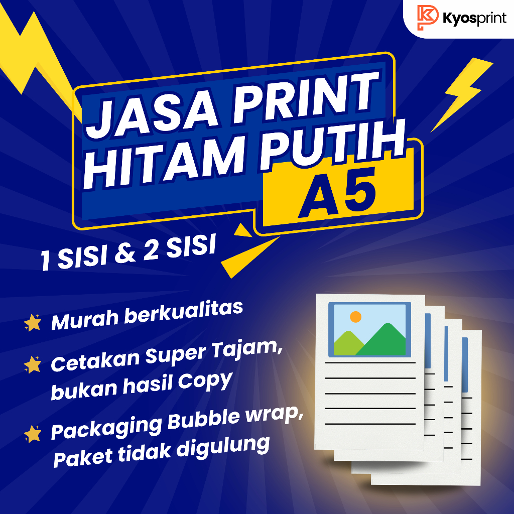 

PRINT HITAM PUTIH HVS A5 MURAH TEBAL