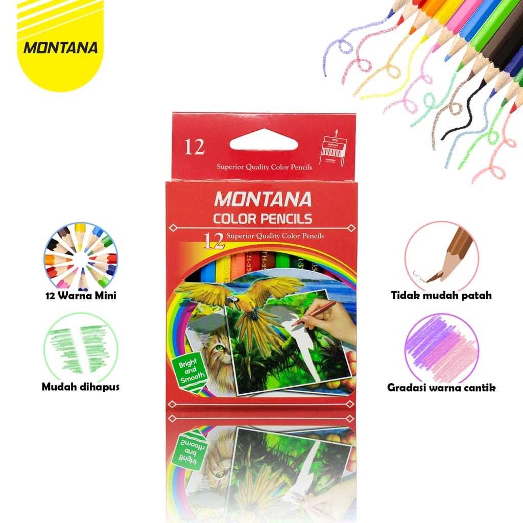 

V2_Pensil Warna 12S Montana/MONTANA Color Pencil / Pensil Warna Montana TH-350 / 12 Warna