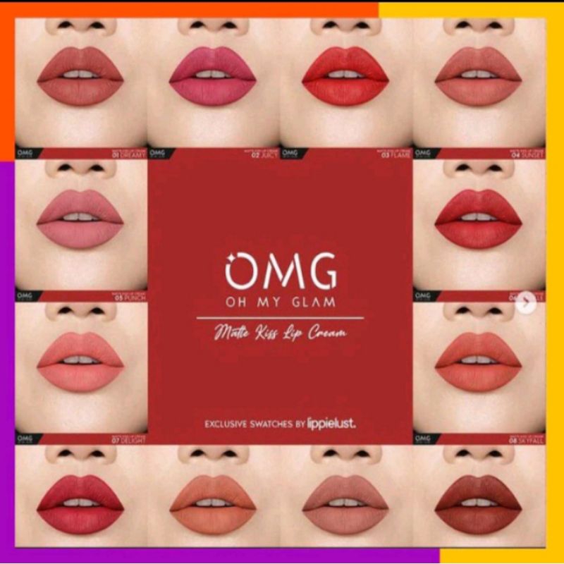 OMG Oh My Glam Matte Kiss Lip Cream Waterproof Lipstik Lip Cream