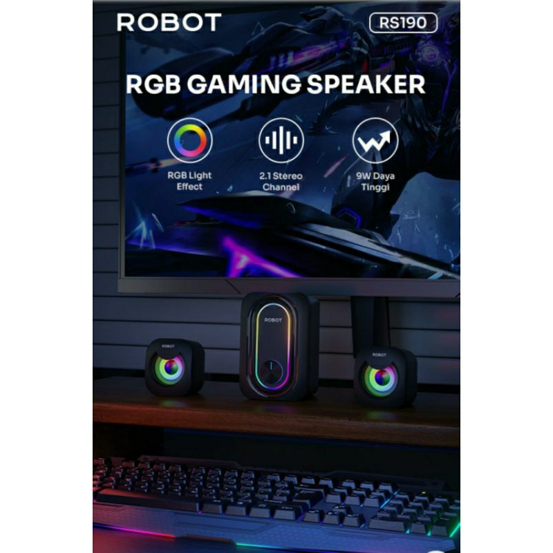 ROBOT RS190 gaming speaker 2,1inch subwoofer with RGB lighting