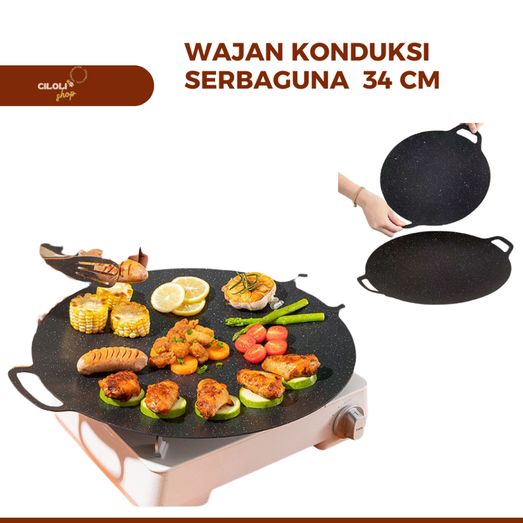 WAJAN KONDUKSI SERBAGUNA PANCI TEFLON MULTI GRILL PAN TEFLON BBQ TEFLON BAKAR BAKAR / Panggangan BBQ