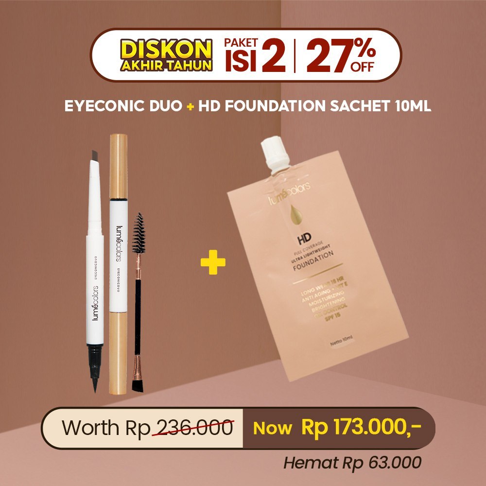 PAKET PROMO LUMECOLORS FOUNDATION SACHET EYECONIC DUO