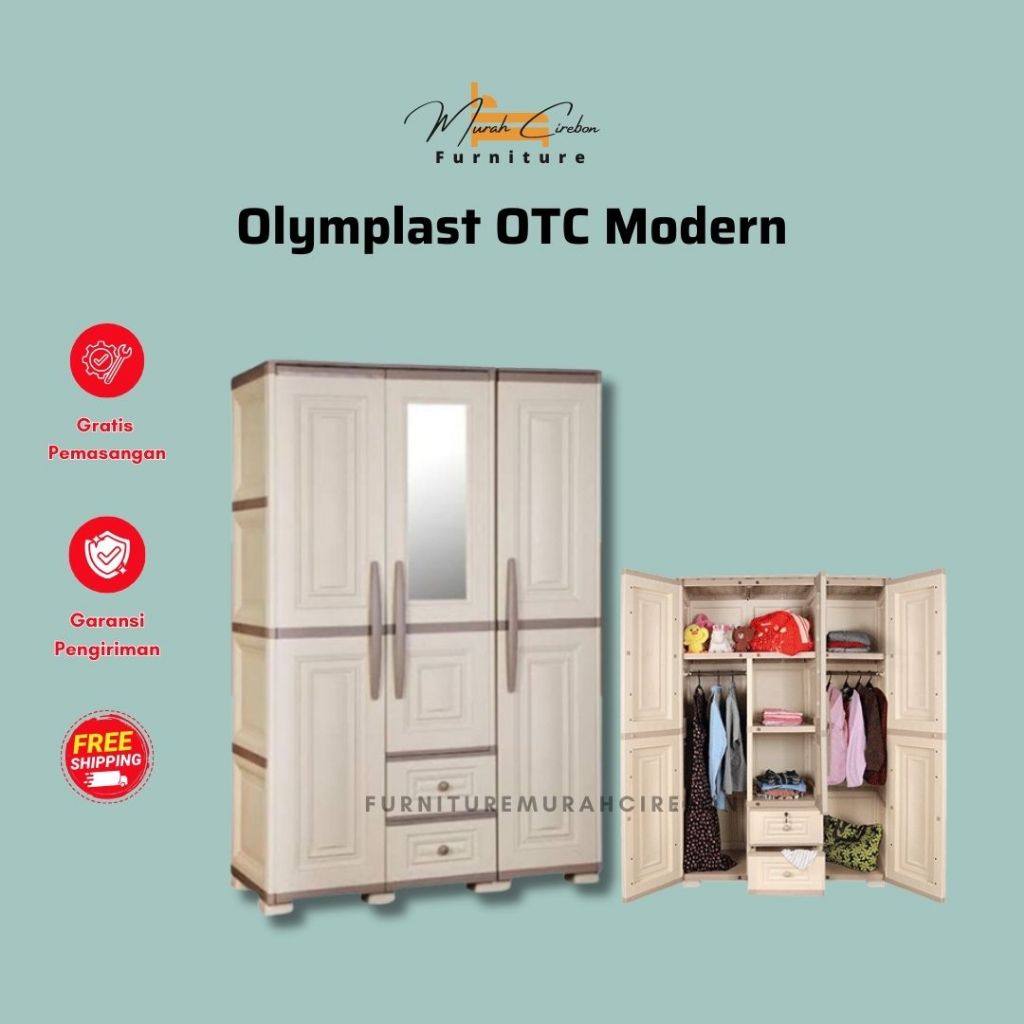 LEMARI PAKAIAN LEMARI BAJU LEMARI PLASTIK OLYMPLAST OTC MODERN GRATIS PERAKITAN - Furniture Murah Ci