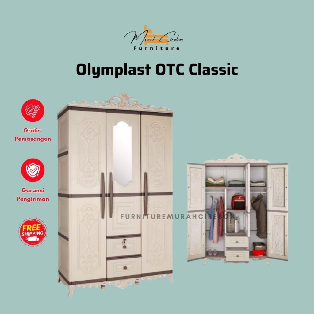 LEMARI PAKAIAN LEMARI BAJU LEAMARI PLASTIK OLYMPLAST OTC CLASSIC SUDAH DIRAKIT - Furniture Murah Cir