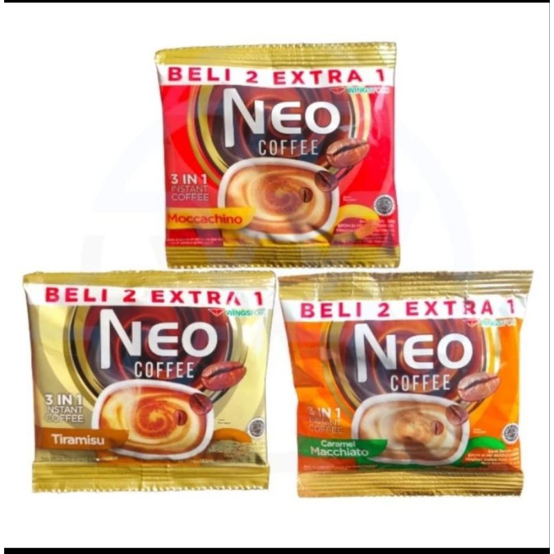 

1 rcg kopi neo coffee tiramisu - mocacino - machiato isi 10+5 sachet