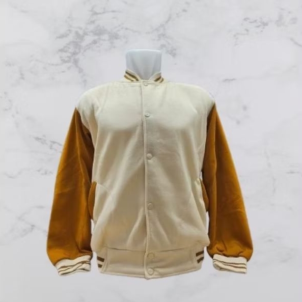 jaket varsity/jaket varsity kelas/Jaket varsity polos/Jaket baseball polos unisex bahan fleece/jaket