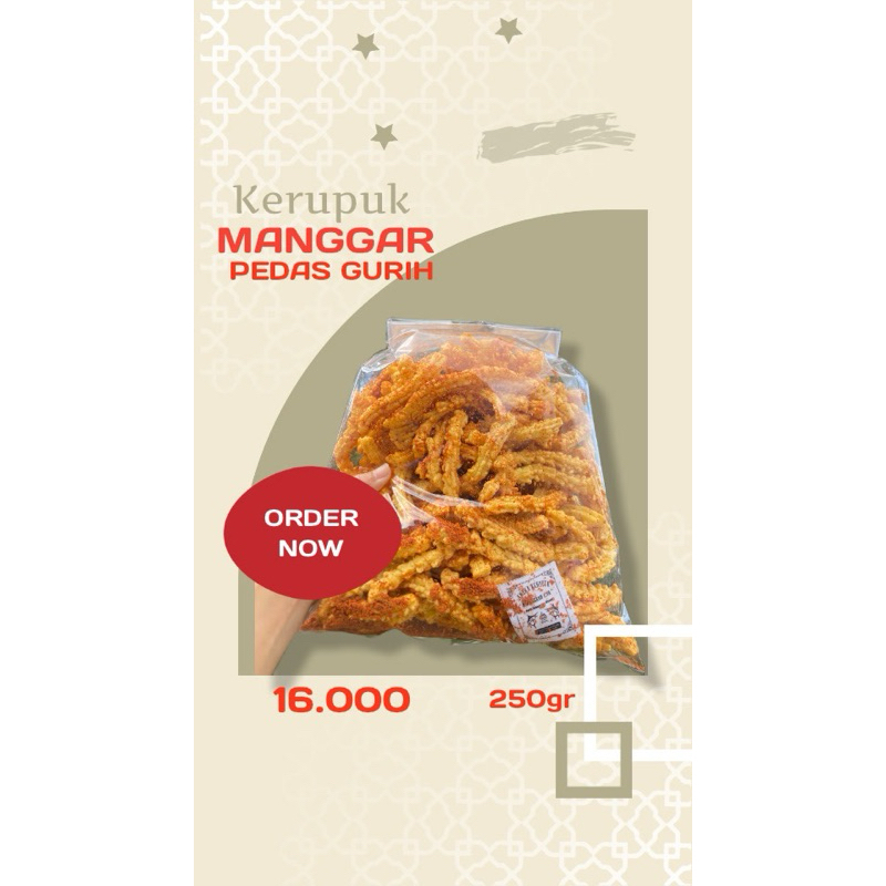 

KERUPUK MANGGAR PEDAS GURIH 250gr