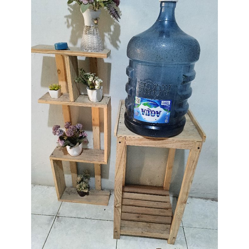 rak galon bahan kayu
