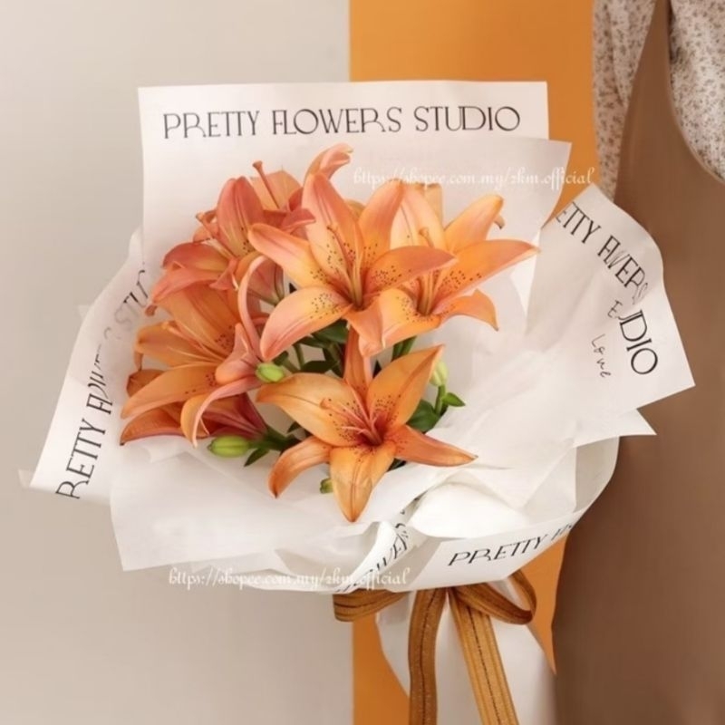 

kertas buket putih tulisan/kertas buket/korean wrapping paper