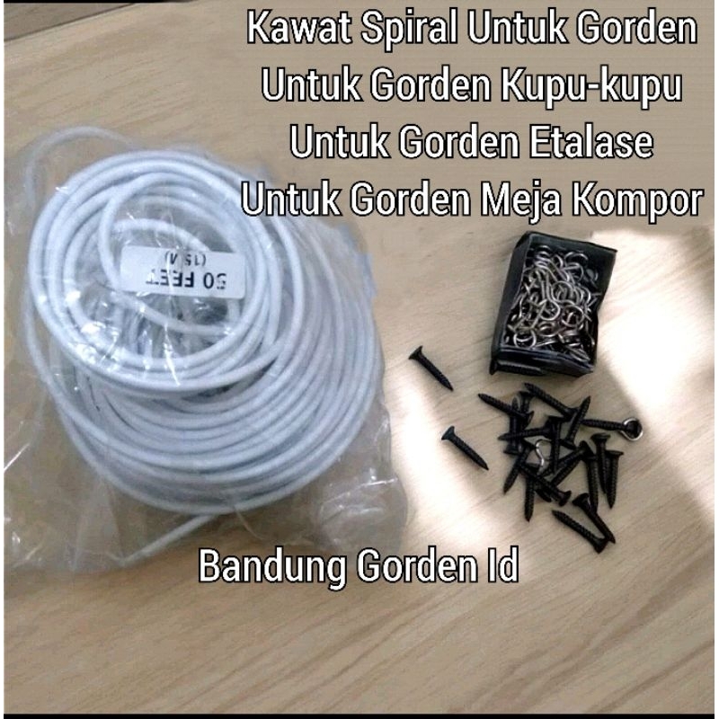 Tali Kawat Spiral Untuk Gorden Etalase Hordeng Kupu-kupu Horden Meja Kompor Dapur