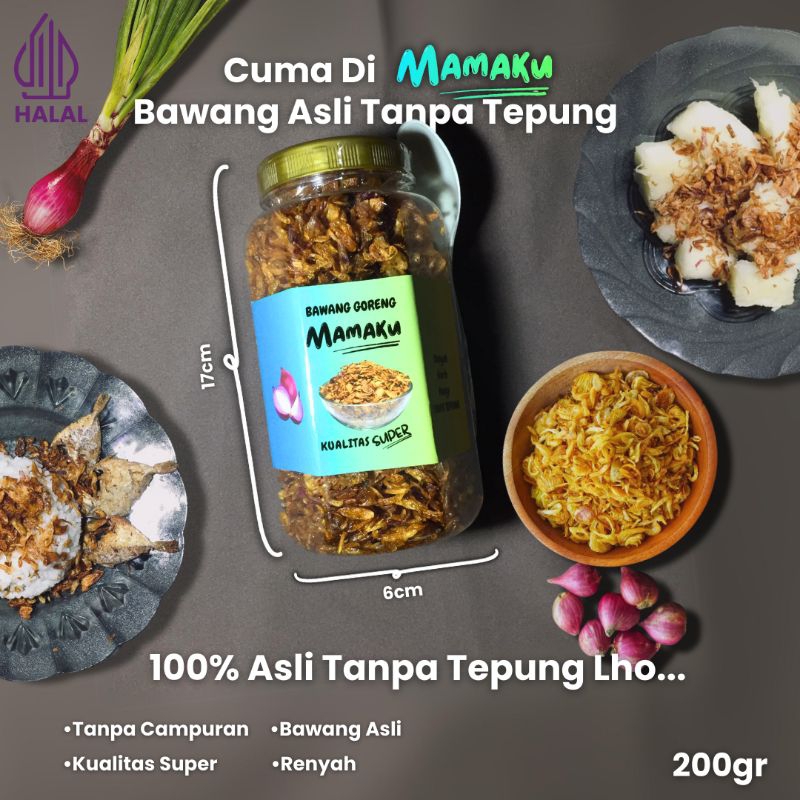 

[COD]Mamaku Bawang Goreng Original 200gr Renyah Gurih Wangi Tanpa Tepung Kualitas Super