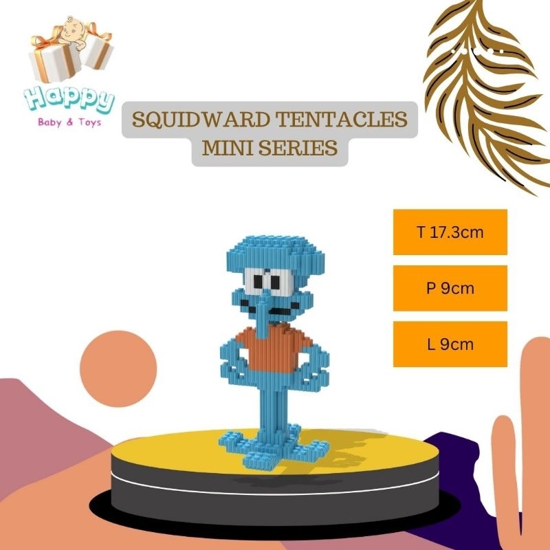 Nano Blocks Squidward Series Spongebob Mini 3D, Mainan Block Susun, Bricks Konstruksi DIY