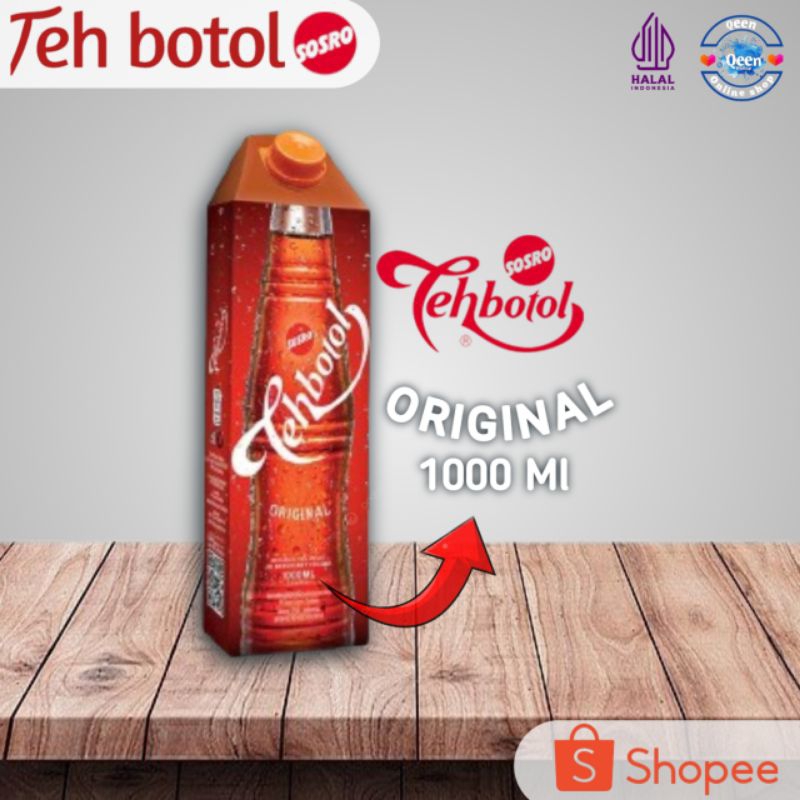 

Teh botol Sosro Original 1000 Ml / Teh Botol Sosro Kotak Original kemasan 1 L.