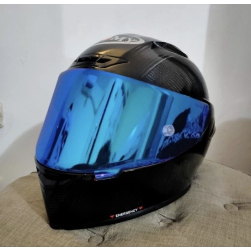 visor Suomy track-1 dan Tx-pro iriidum blue 100% presisi