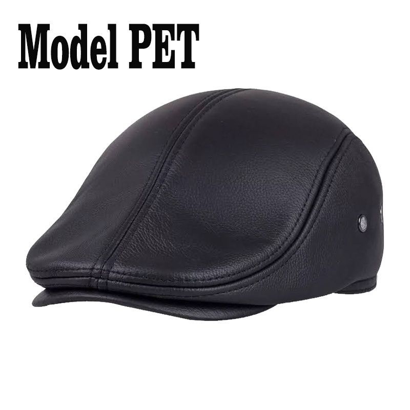 Topi Pria Kulit Asli Topi Kulit Model Pet Topi Kulit Garut Sukaregang