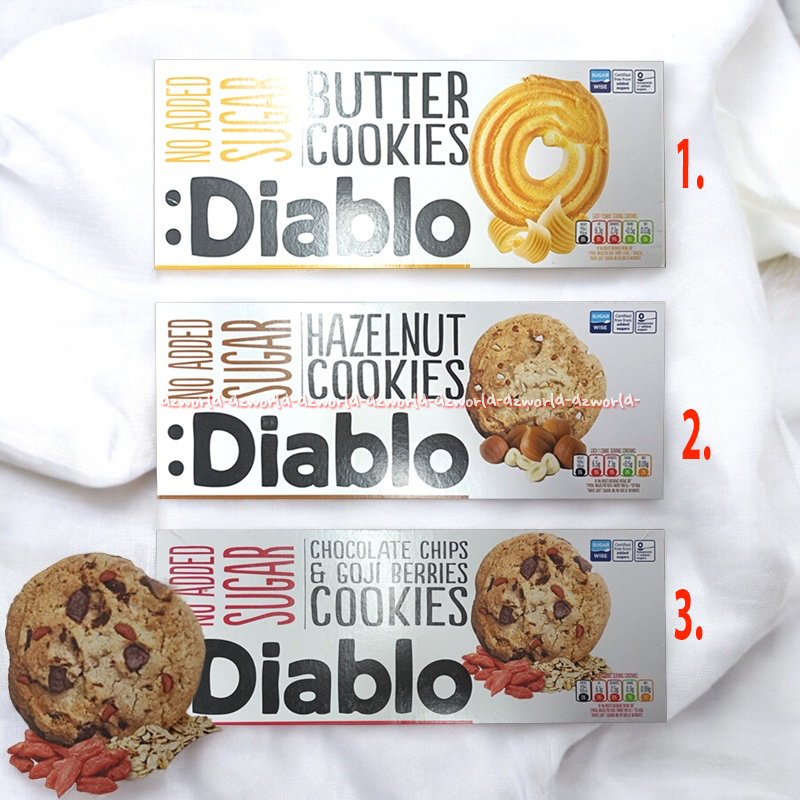 

Diablo 135gr No. Added Sugar Butter Cookies Hazelnut Chocolate Chip Snack Cemilan Kukis Tanpa Gula Aman Untuk Diabetes