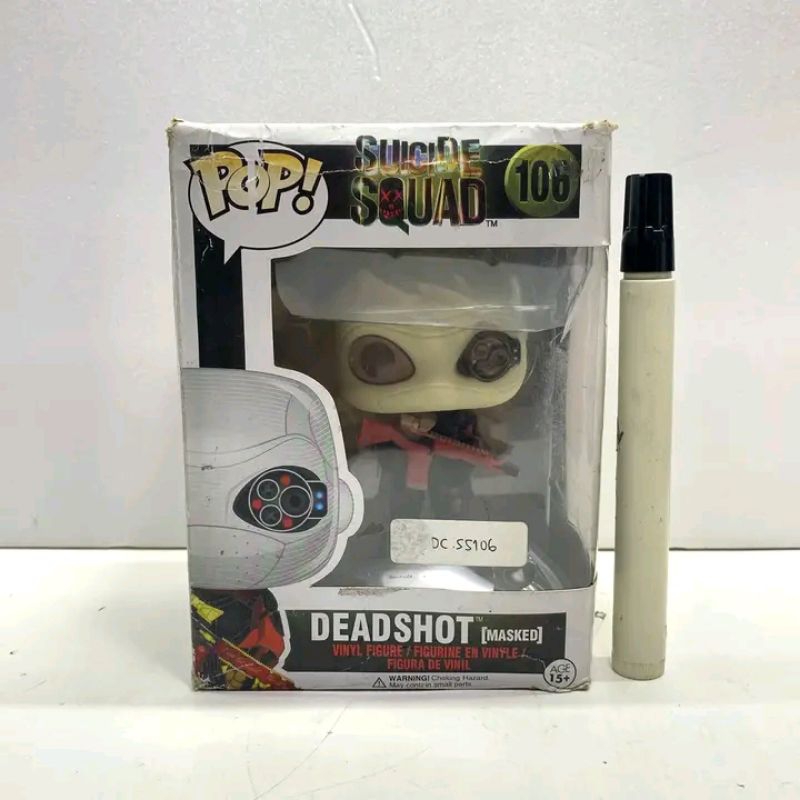 mainan action figure Funko pop deadshot masked suicide squad funko POP 108 tinggi sekitar 5 inch Rec