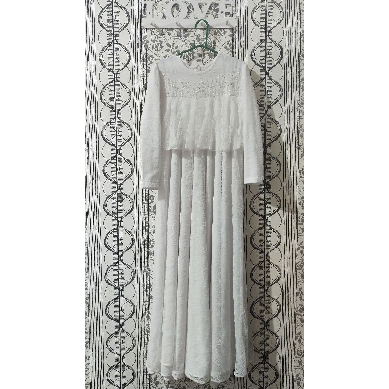 preloved dress putih brand feybyfera