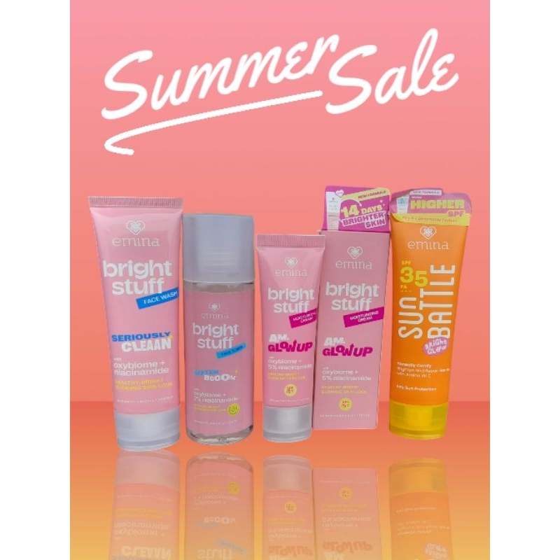 Paket 4in1 Emina Perawatan Wajah Bright Stuff Original