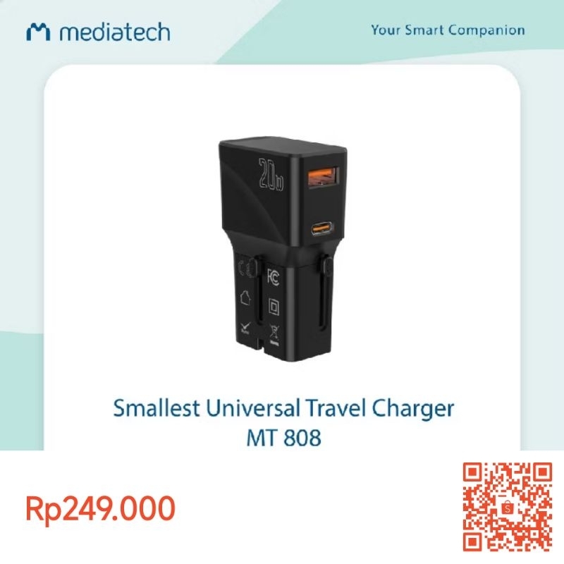 Mediatech Mini Universal Travel Adaptor MT-808