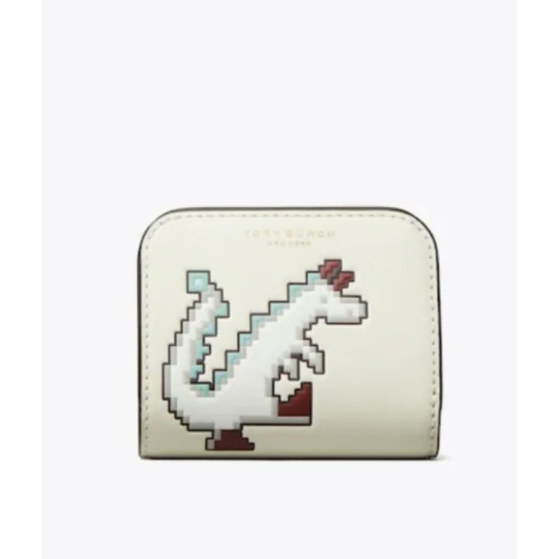 TB DRAGON BIFOLD WALLET IN NEW IVORY