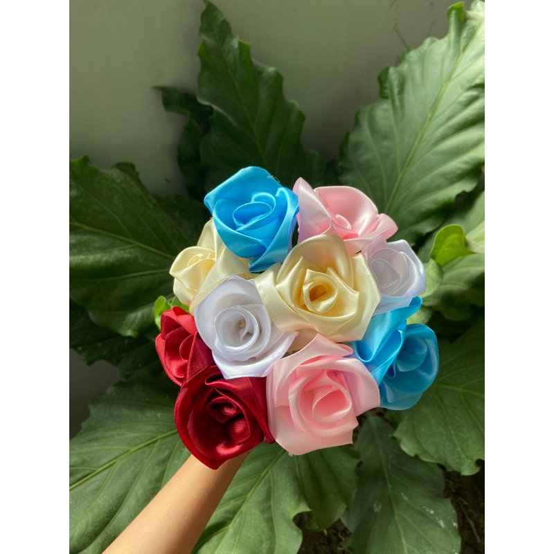 [READY] TERMURAH ROSE SATIN BUNGA SATIN DIY BUNGA TANGKAI UNTUK BUKET