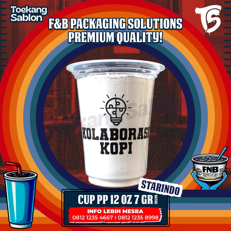 Sablon Cup PP 12oz Starindo