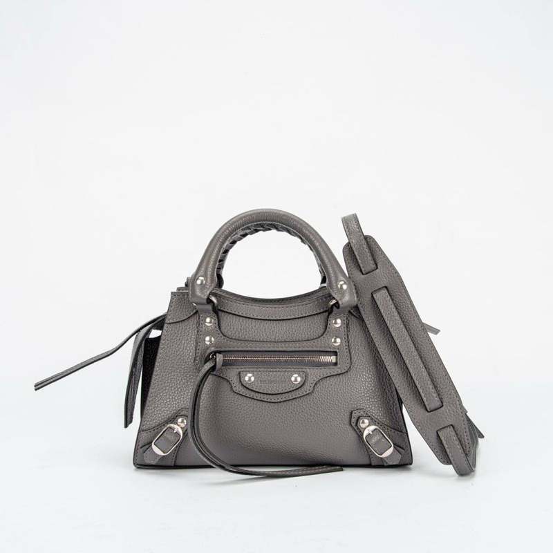 Balenciaga neo classic mini city grey grained shw