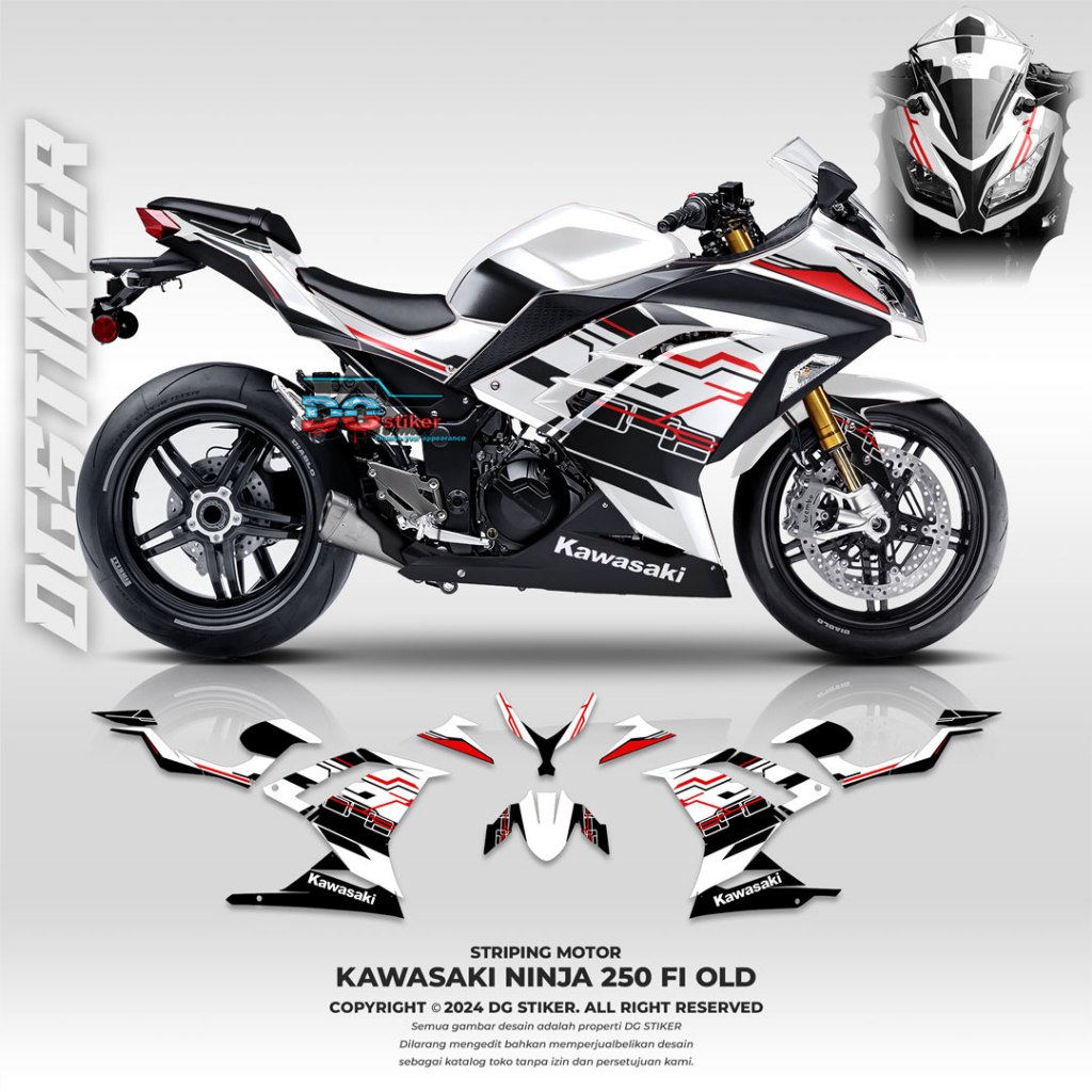 Striping ninja 250 fi, striping ninja 250, decal striping ninja 250 fi, decal ninja 250 fi hitech