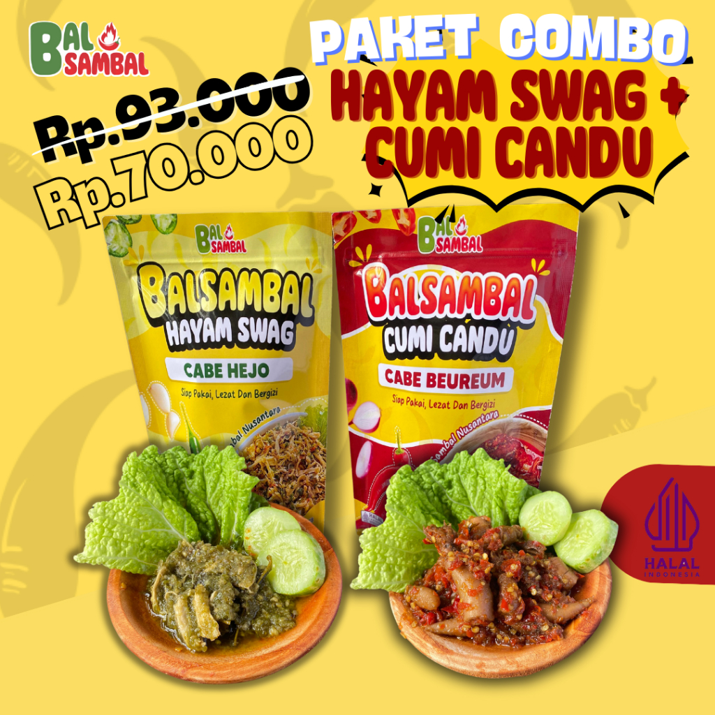 

Balsambal - Paket Combo 2 varian besar/ cumi candu/ hayam swag / sambal Nusantara