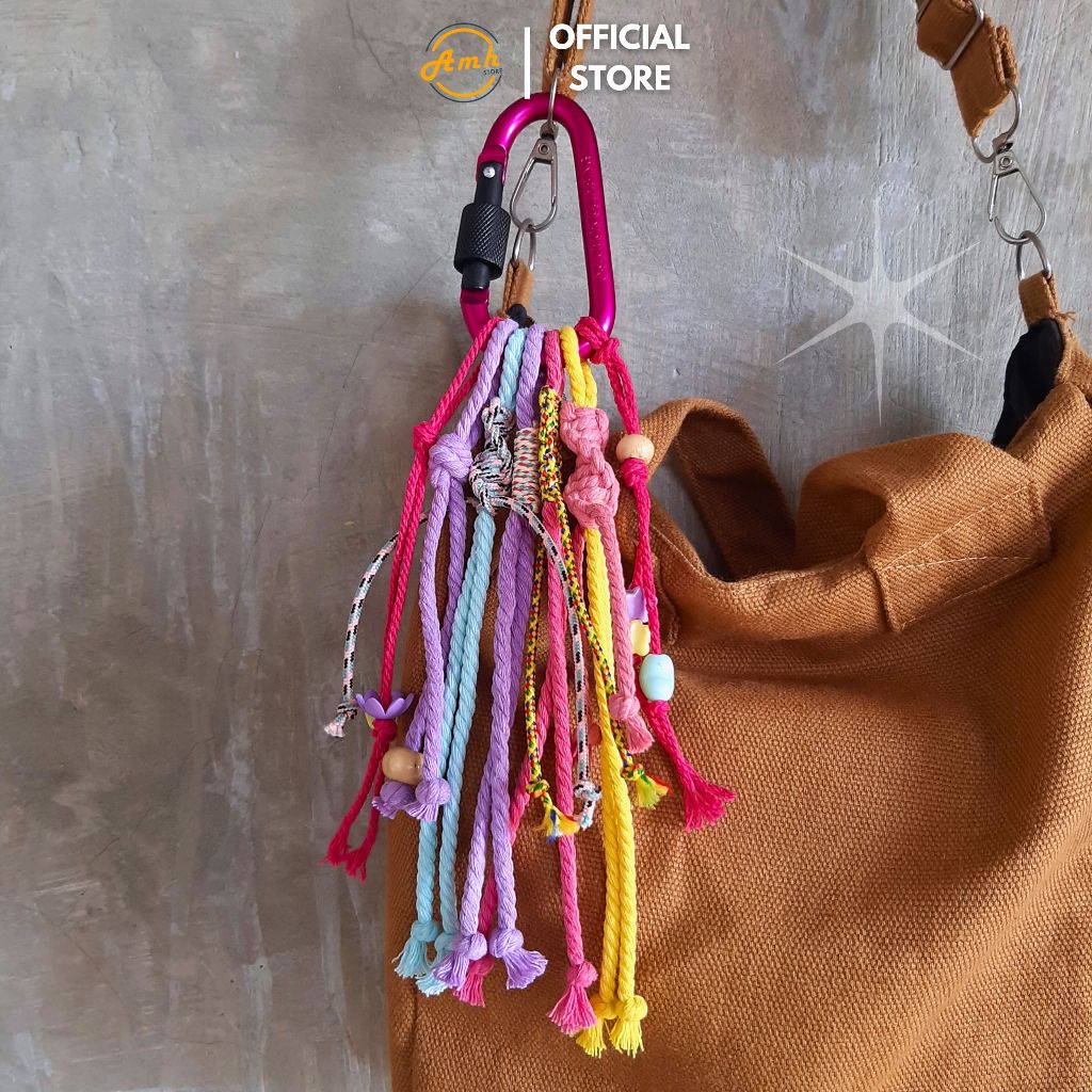 (AmhStore) REDY STOK Jumbo Bag Charm Keychain - Gantungan Tas & Kunci Makrame (GT 12)