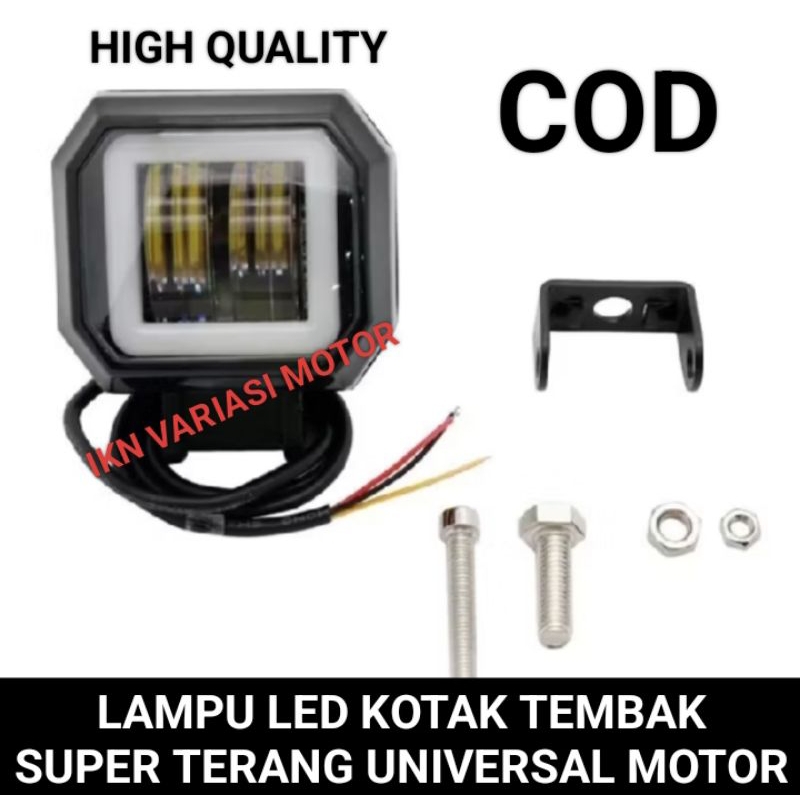 LAMPU LED TEMBAK SOROT X2 SUPER TERANG UNIVERSAL MOTOR/MOBIL
